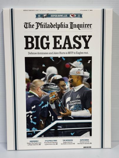 Philadelphia Eagles Newspaper Super Bowl Win Poster