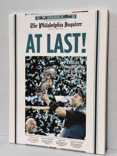 Philadelphia Eagles Newspaper Super Bowl Win Poster
