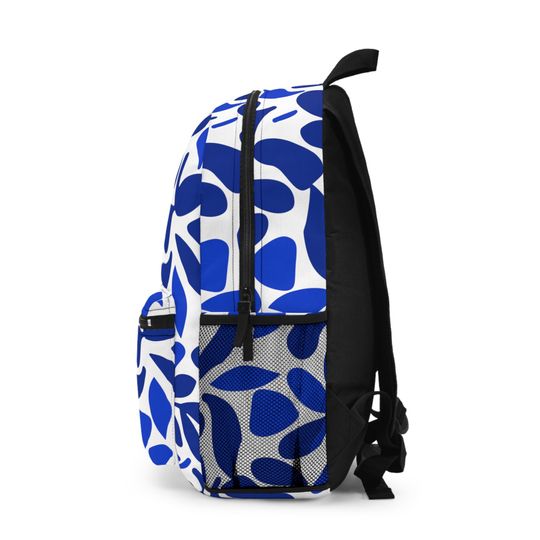 Blue Playful Shapes Backpack - Durable & Lightweight Polyester Bag
