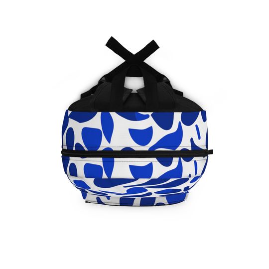 Blue Playful Shapes Backpack - Durable & Lightweight Polyester Bag