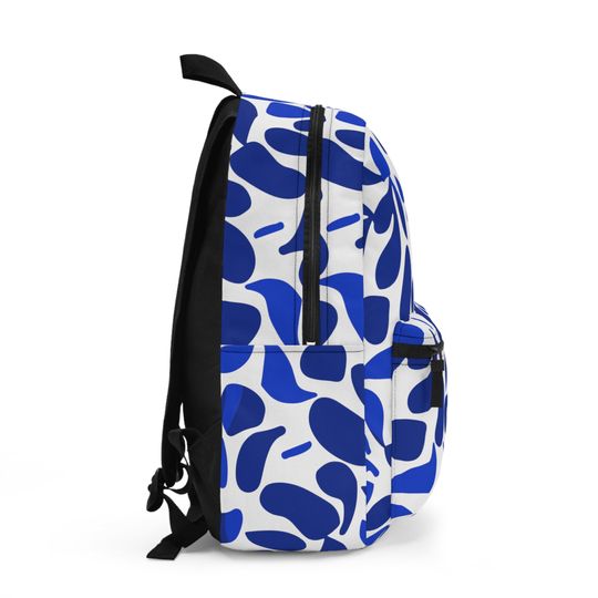 Blue Playful Shapes Backpack - Durable & Lightweight Polyester Bag