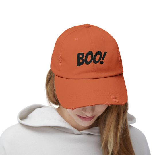 Boo Unisex Distressed Cap - Halloween Hat