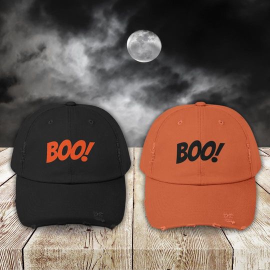 Boo Unisex Distressed Cap - Halloween Hat