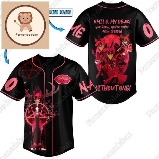 Personalized Alastor Hazbin Hotel Baseball Jersey, Hazbin Hotel Fan Gift