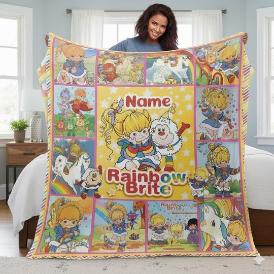Rainbow Brite Fleece Blanket, 80s Retro Cartoon