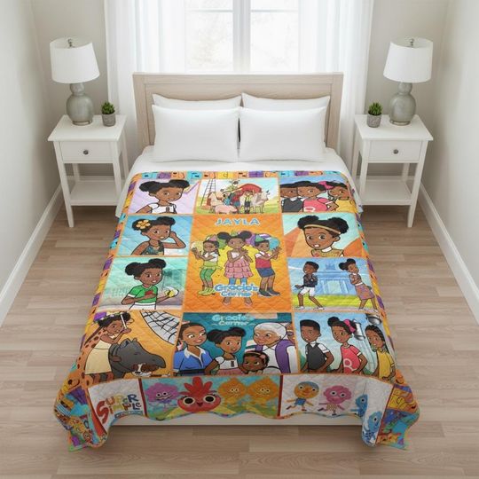 Gracies Corner Fleece Blanket, Custom Name Throw, Kids Bedding