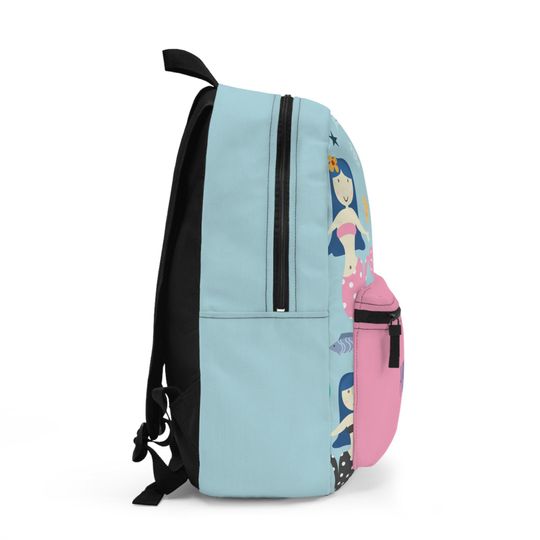 Personalized Mermaid Name Backpack, Custom Under the Sea Themed School Bag
