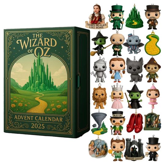 The Wizard of Oz Advent Calendar 2025, 24 Movie Mini Figures & Ornaments, Film Gift, Emerald City Christmas Countdown