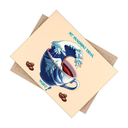 Ocean Wave Ceramic Photo Tile, Kitchen Decor, Gifts for Coffee Lovers