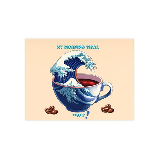 Ocean Wave Ceramic Photo Tile, Kitchen Decor, Gifts for Coffee Lovers