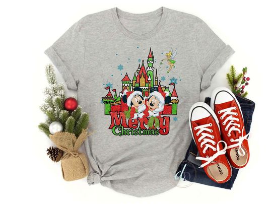 Disney Mickey and Friends Christmas Family Matching T-shirt, Mickey Very Merry Xmas Tee