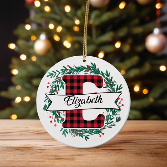 Custom Monogram Alphabet Ornament, Personalized Christmas 2025 Decoration