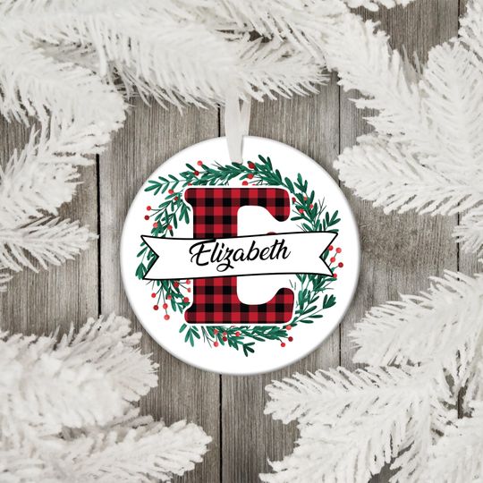 Custom Monogram Alphabet Ornament, Personalized Christmas 2025 Decoration