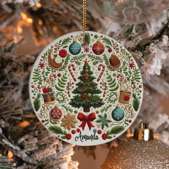 Personalized First Christmas Ornament, Ceramic Christmas Tree Decor