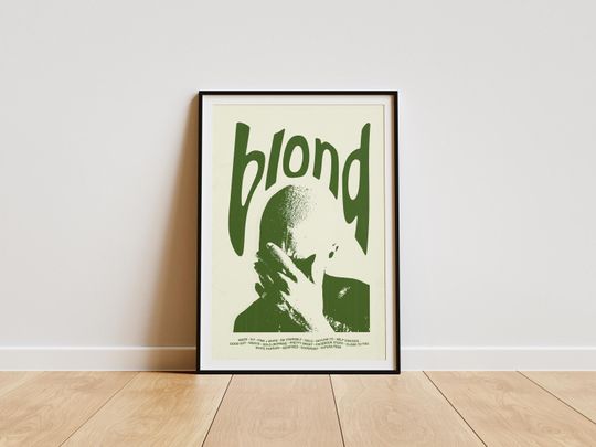 Frank Ocean - Blond Digital Album Poster - Printable Album Cover Wall Art  Digital Download  Minimalist Music Print  3 Color Options