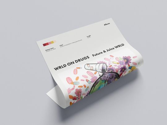 Wrld On Drugs Juice Wrld Digital Album Poster - Juice Wrld Poster - Tracklist Poster - Rap Print -  Gift For Him - Future Album Print