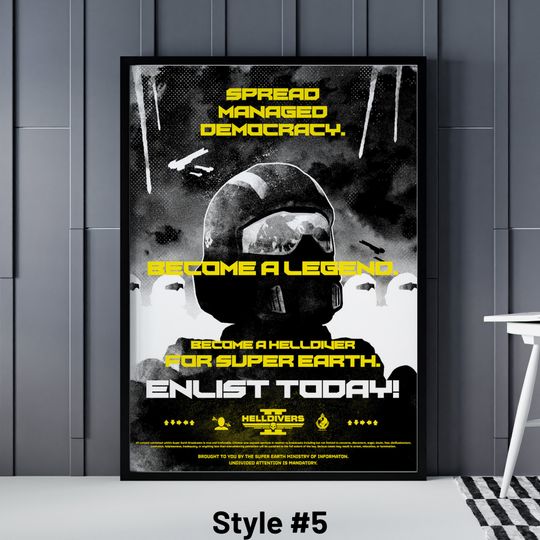 Helldivers 2 Poster - Birthday Gift - Helldivers II Video Game Poster