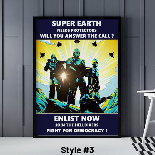 Helldivers 2 Poster - Birthday Gift - Helldivers II Video Game Poster