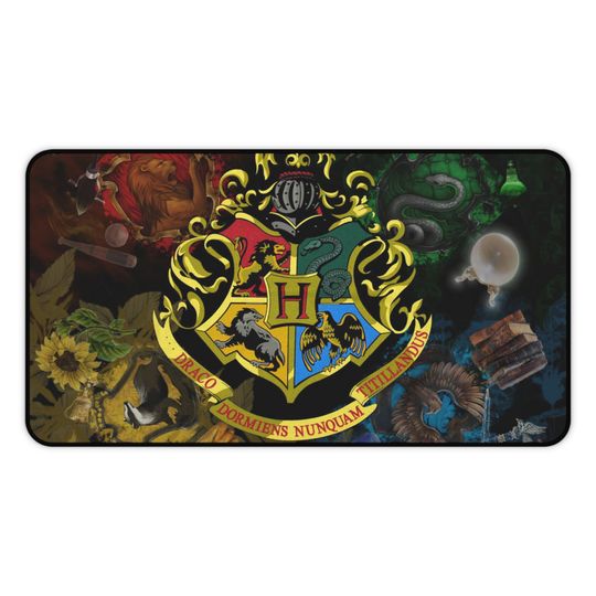 Hogwarts Wizard School Logo Desk Mat, Harry Potter Inspired Deskmat