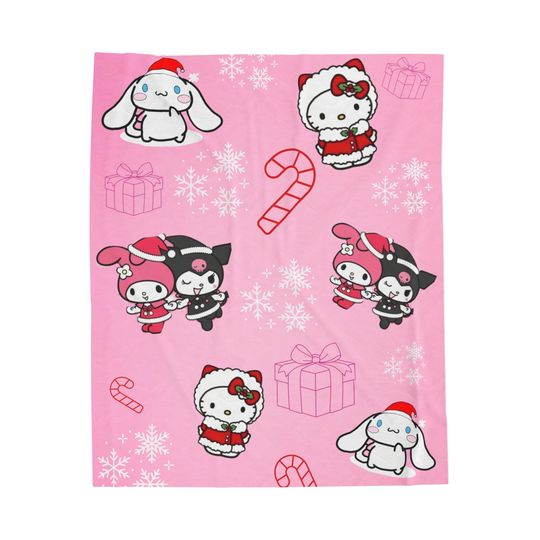 Hello Kitty & Friends Christmas Fleece Blanket | Kids Gift