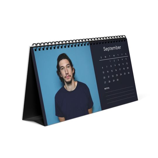 Adam Driver 2026 Desk Calendar | Premium Spiral Bound Celebrity Photo Calendar | Stylish Gift for Fans & Desk Dcor