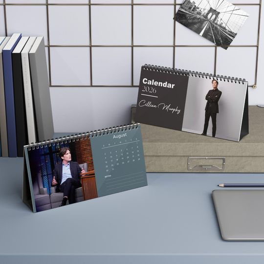 Cillian Murphy 2026 Desk Calendar |  Actor Gift | Office Decor