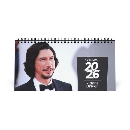 Adam Driver 2026 Desk Calendar | Premium Spiral Bound Celebrity Photo Calendar | Stylish Gift for Fans & Desk Dcor