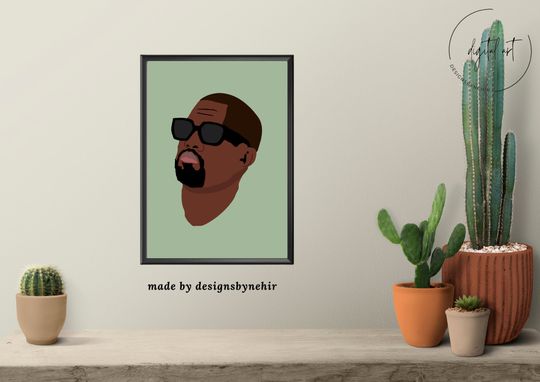 Kanye West Poster| Rapper Poster| Hip Hop Poster| Rapper Wall Poster