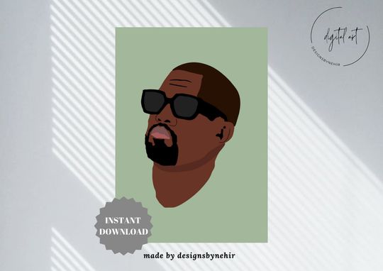 Kanye West Poster| Rapper Poster| Hip Hop Poster| Rapper Wall Poster