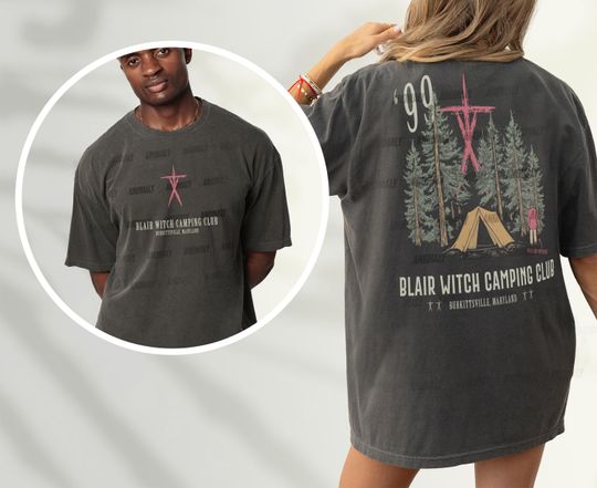 Blair Witch Camping Club T-Shirt, Retro Horror Movie Graphic Tee