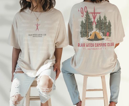 Blair Witch Camping Club T-Shirt, Retro Horror Movie Graphic Tee