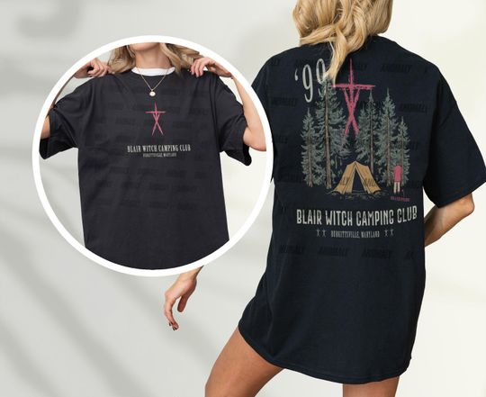 Blair Witch Camping Club T-Shirt, Retro Horror Movie Graphic Tee