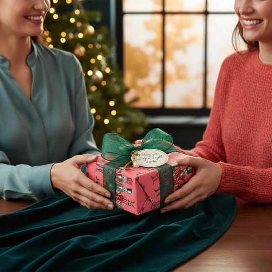 Nutcracker Christmas Wrapping Paper Pink Red Green Holiday Gift Wrap