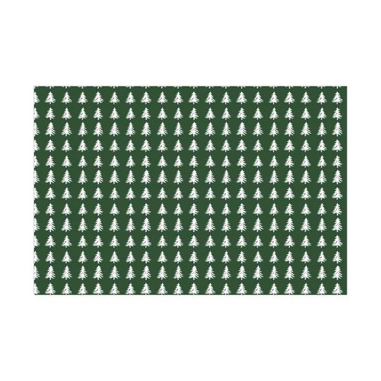 Dark Green Christmas Tree Wrapping Paper Holiday Gift Wrap