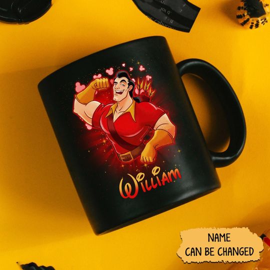 Personalized Gaston Mug, Gaston Coffee Cup, Custom Disney Mug, Disney Mug
