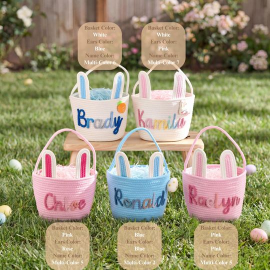 Personalized Easter Basket  Egg Hunt  Kid Basket
