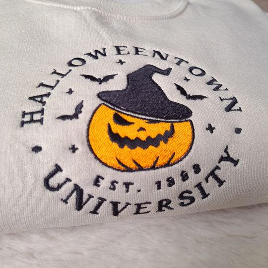 HalloweenTown embroidered sweatshirt, Halloween University crewneck