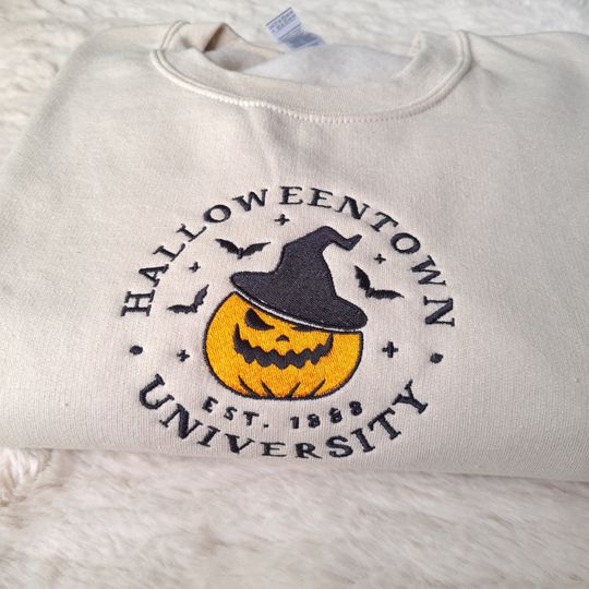 HalloweenTown embroidered sweatshirt, Halloween University crewneck