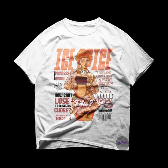 Ice Spice T-Shirt - Cardi B Cool Style Rapper  Fashion T-Shirt