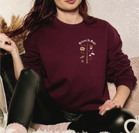 Wizard Wand Shop Embroidered Sweatshirt, Wizard Hoodie, Universal Trip Sweater, Wizard Book Shop, Gift For Book Nerd, Bookish Pullover