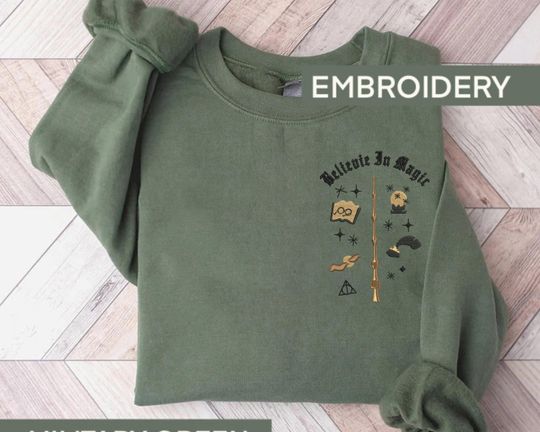 Wizard Wand Shop Embroidered Sweatshirt, Wizard Hoodie, Universal Trip Sweater, Wizard Book Shop, Gift For Book Nerd, Bookish Pullover