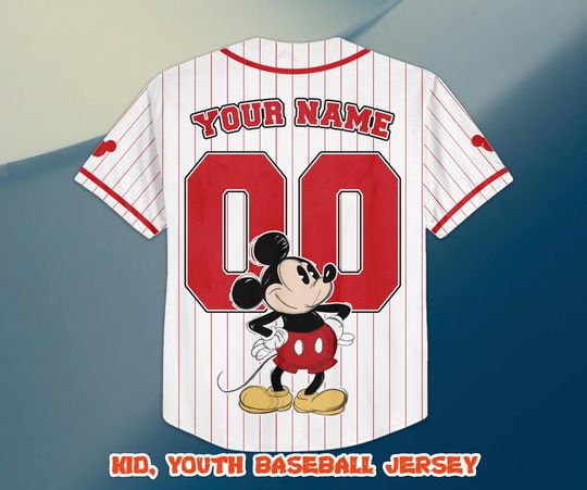 Custom Mickey and Friends Baseball Jersey, Disneyland Theme Park Apparel