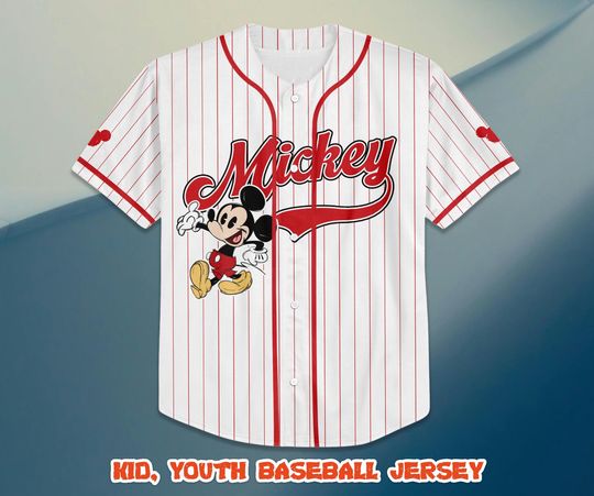 Custom Mickey and Friends Baseball Jersey, Disneyland Theme Park Apparel