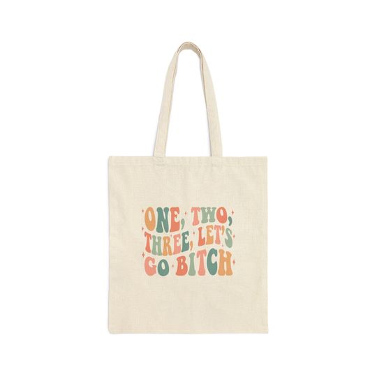 1 2 3 Let's Go B! Cotton Canvas Tote Bag