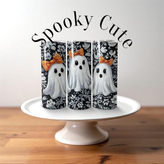 Spooky Ghosts Friends 20 oz Skinny Tumbler