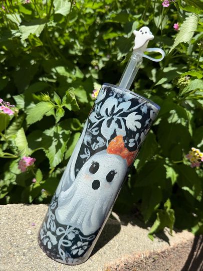 Spooky Ghosts Friends 20 oz Skinny Tumbler