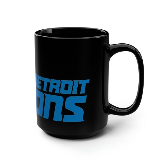 Detroit Lions Black Mug, 15oz