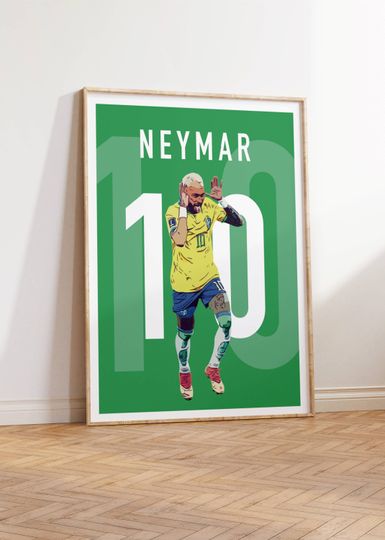 Messi Ronaldo Mbapp Neymar Poster Set World Cup Poster