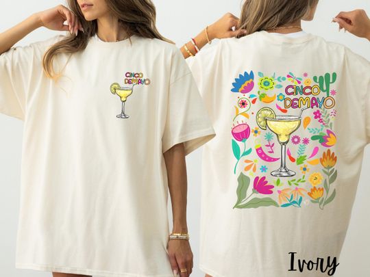 Cinco de Mayo Boho Floral Margarita Shirt, Cinco de Mayo Tee