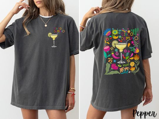 Cinco de Mayo Boho Floral Margarita Shirt, Cinco de Mayo Tee